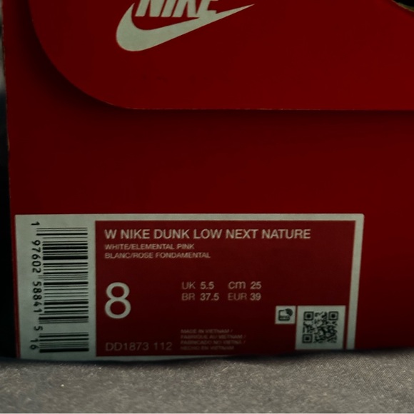 Nike Pink and White Dunk Low Next Nature - Picture 7 of 7